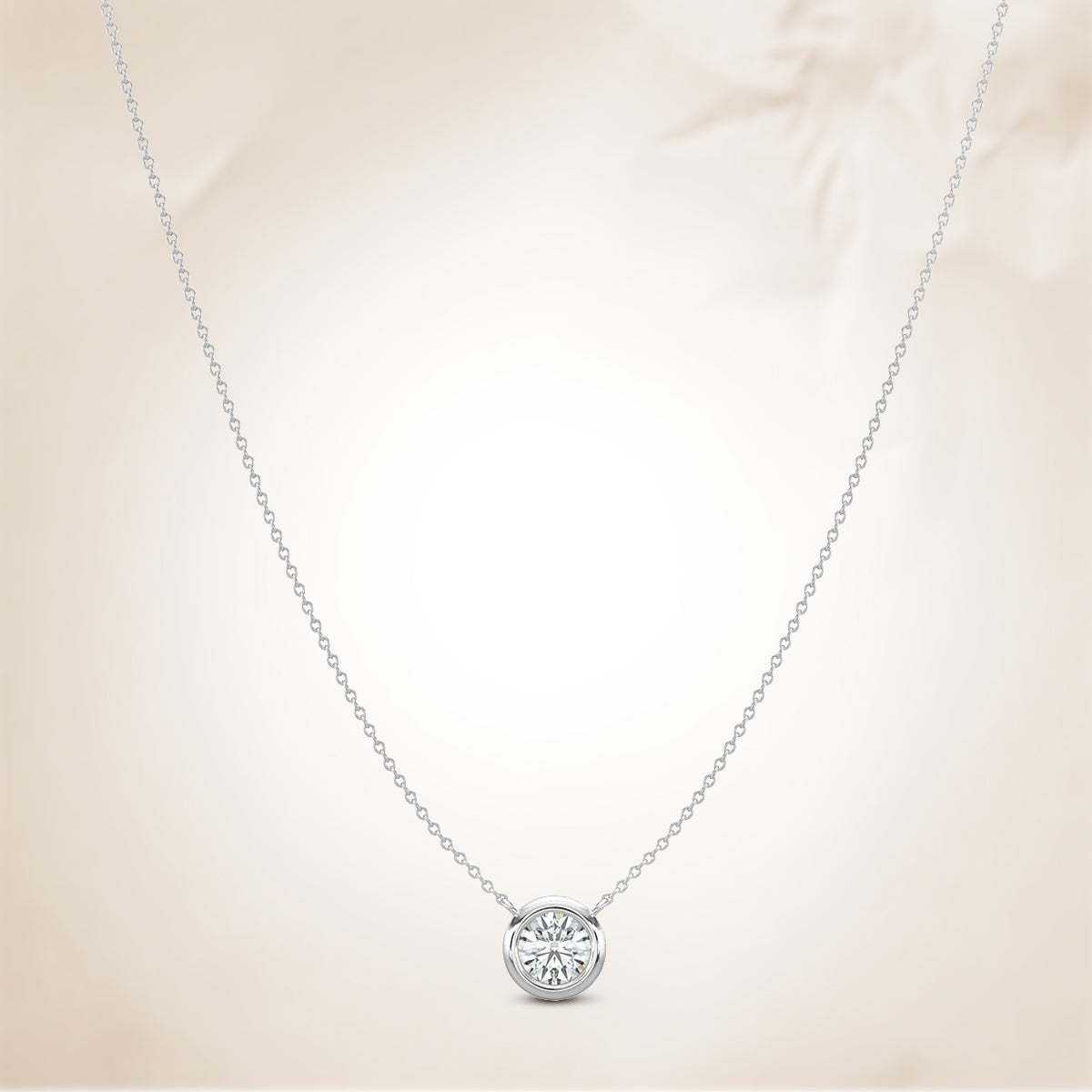 14KW Classic 0.50 Ctw Diamond Station Necklace With 1 Stones