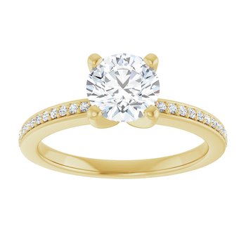 14K 6.5 mm Round Engagement Ring