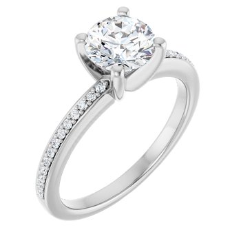 14K 6.5 mm Round Engagement Ring