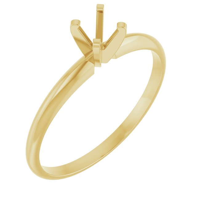 14K White / Yellow Round Ultra-Lightweight Solitaire Engagement Ring Mounting