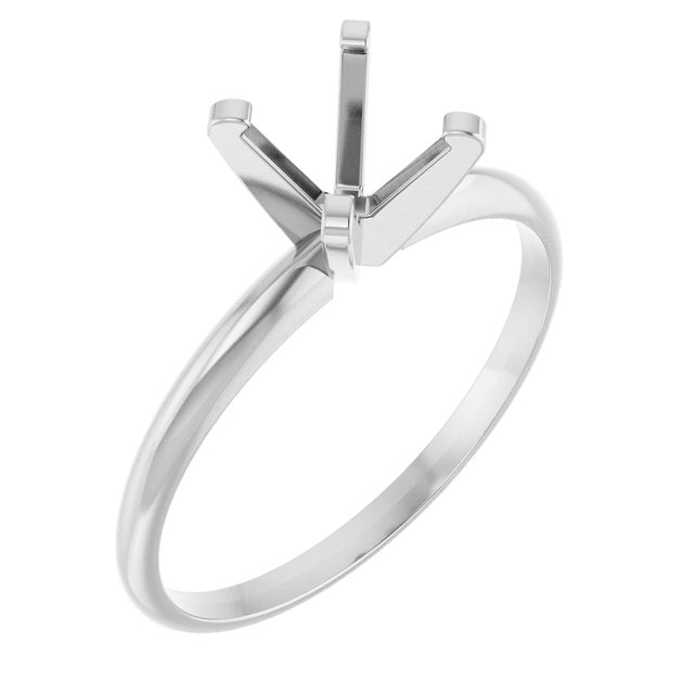 14K White / Yellow Round Ultra-Lightweight Solitaire Engagement Ring Mounting