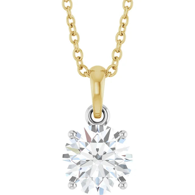 14K White/Yellow 1 CTW Lab-Grown Diamond 18" Necklace