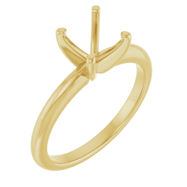 14K Round Solitaire Engagement Ring Mounting