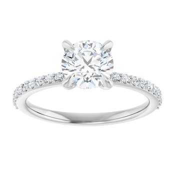 14K 6.5 mm Round Engagement Ring