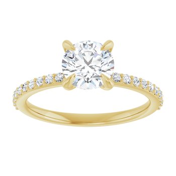 14K 6.5 mm Round Engagement Ring