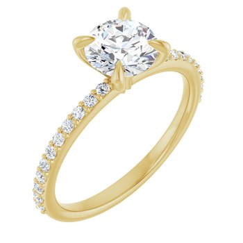14K 6.5 mm Round Engagement Ring