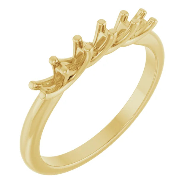 14K White 1-Stone Ring Mounting