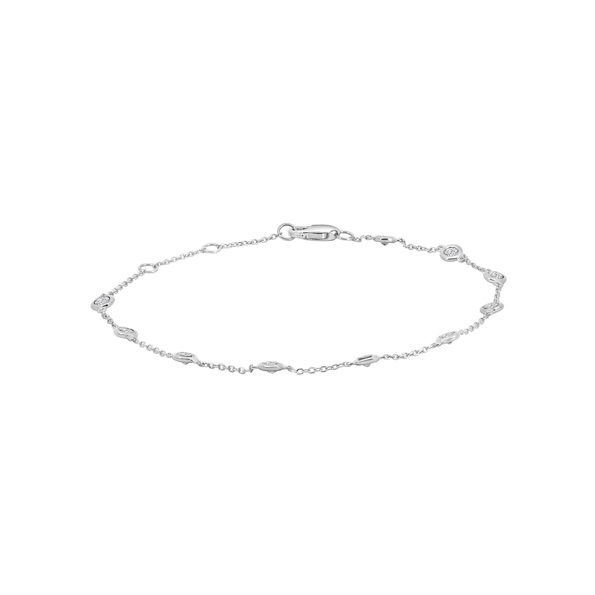 14KR 0.50 Ctw Natural Diamond By Yard Bracelet With 10 Stones