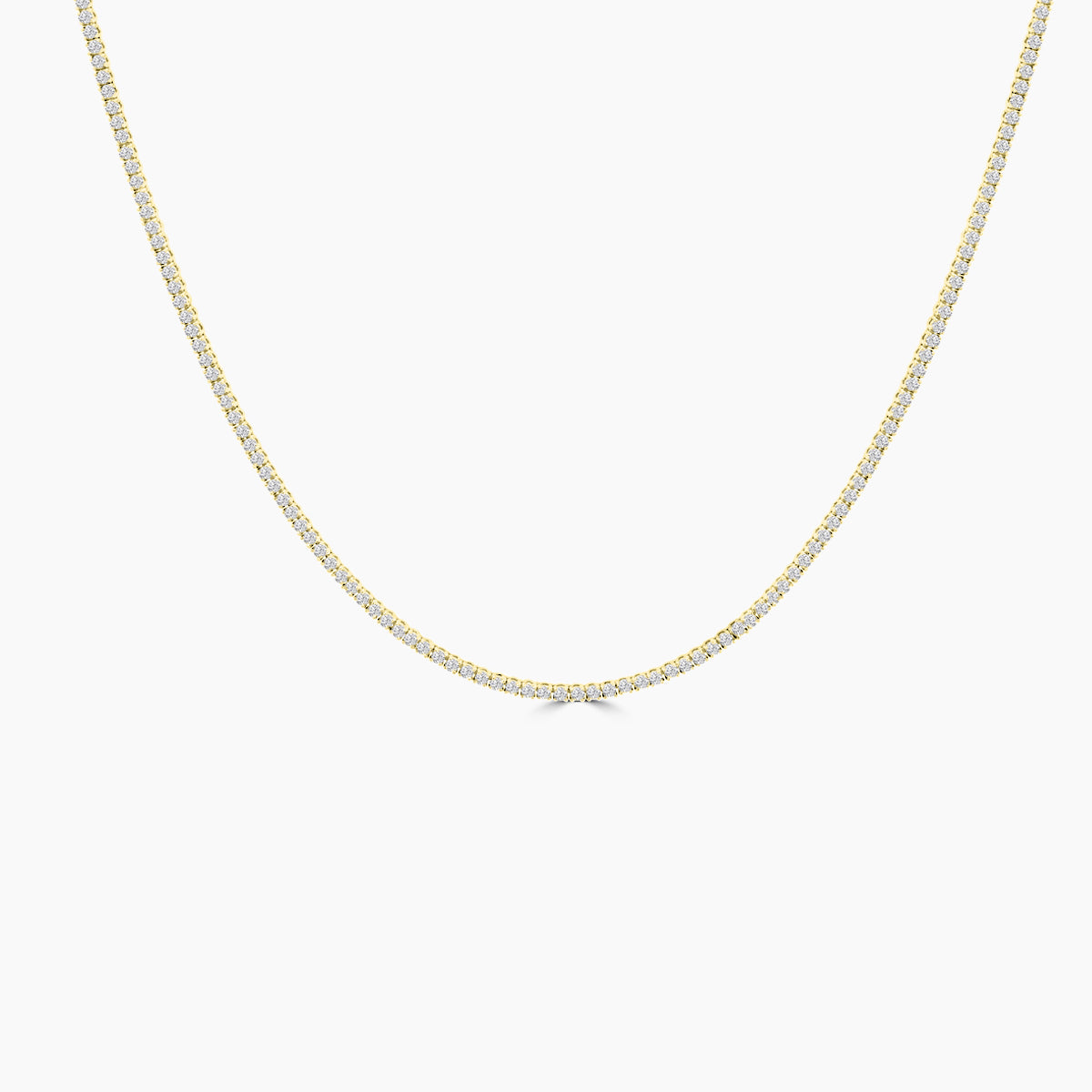 14K Classic Standard 4 Prong 4.00 Ctw Straight Diamond Tennis Necklace