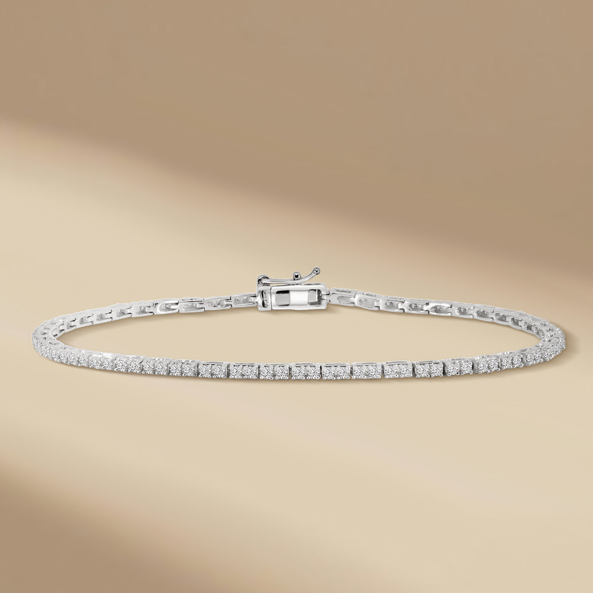 14KW Classic 4 Prong 1.00 Ctw Diamond Tennis Bracelet