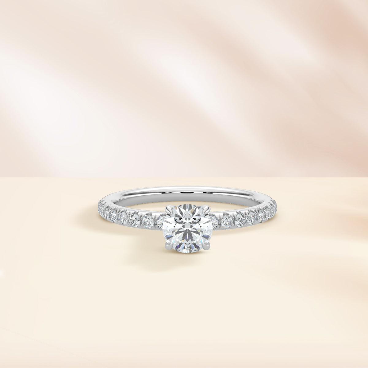 14KW 0.50 Ctw Classic Diamond Engagement Ring (0.30 Ctw Round Center)