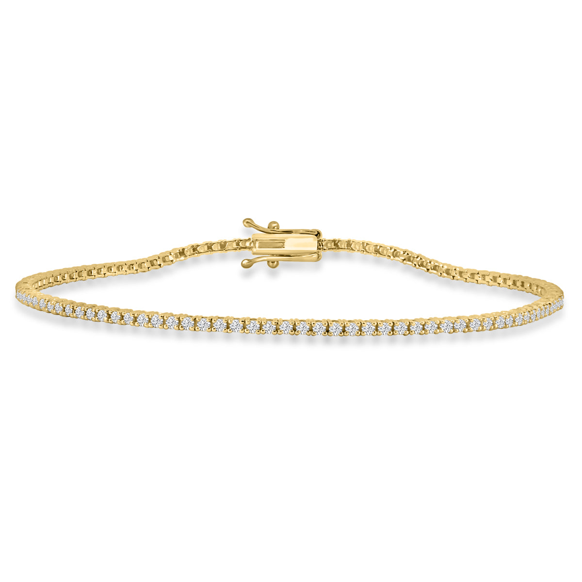 14K Natural Diamond Classic 4 Prong 1.50 Ctw Tennis Bracelet