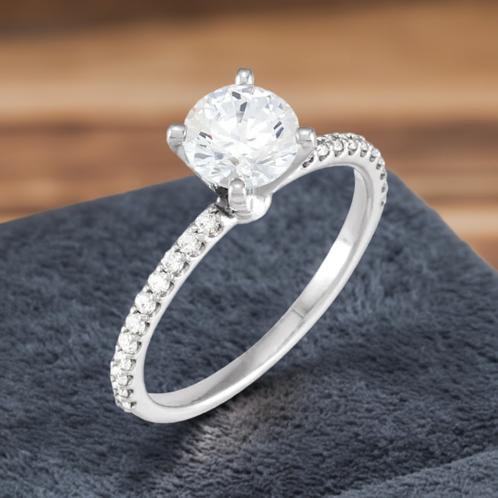 14K 1/5 CTW Natural Diamond Semi-Set Engagement Ring
