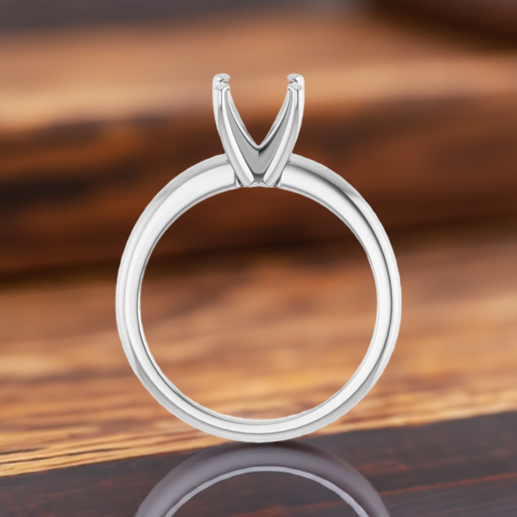 14K Round Solitaire Engagement Ring Mounting