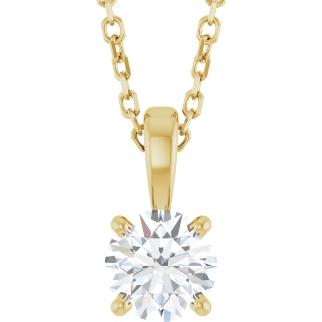 14K Yellow 1/2 CT Lab-Grown Diamond 18" Necklace
