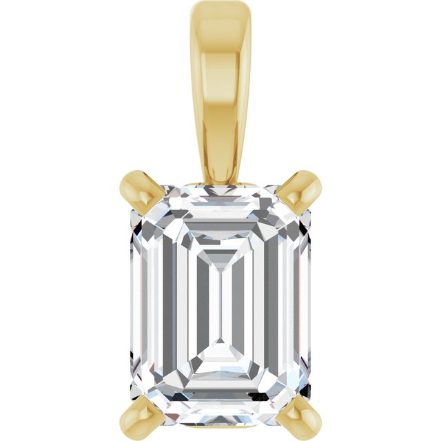 14K Yellow 1/4 CT Lab-Grown Diamond Pendant
