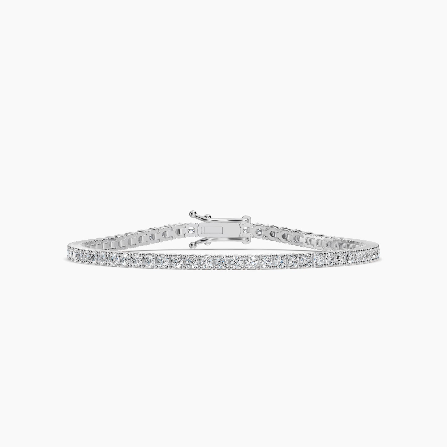 14KW Classic Standard 4 Prong 3.00 Ctw Diamond Tennis Bracelet