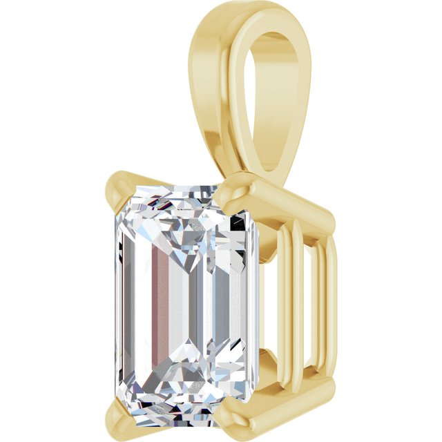 14K Yellow 1/4 CT Lab-Grown Diamond Pendant