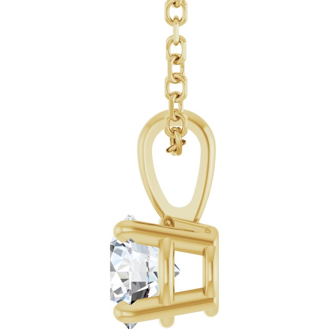 14K Yellow 1/2 CT Lab-Grown Diamond 18" Necklace
