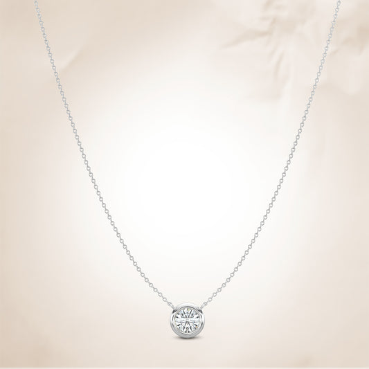 14KW Classic 0.50 Ctw Diamond Station Necklace With 1 Stones