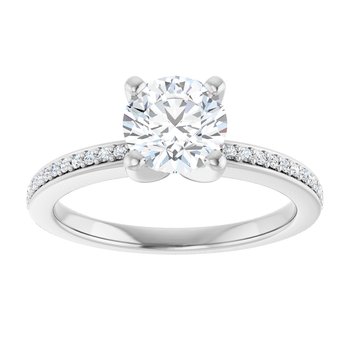 14K  6.5 mm Round Engagement Ring