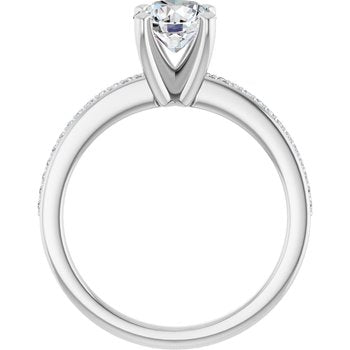 14K  6.5 mm Round Engagement Ring