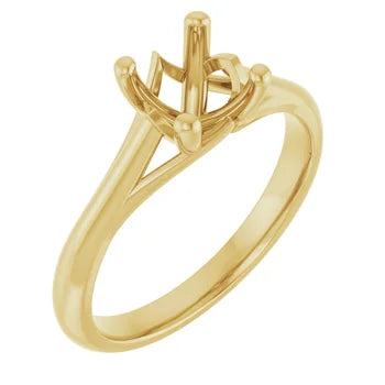 14K White Solitaire Engagement Ring Mounting