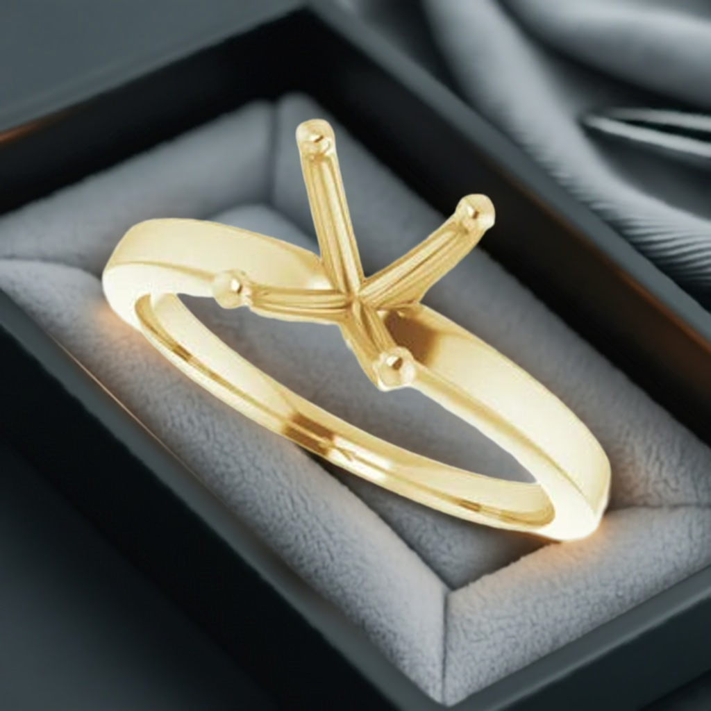 14K Solitaire Engagement Ring Mounting