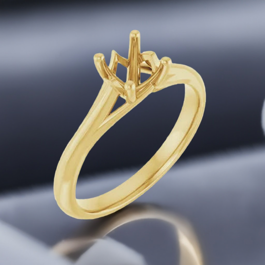 14K Solitaire Engagement Ring Mounting