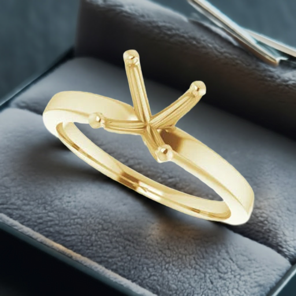 14K Solitaire Engagement Ring Mounting