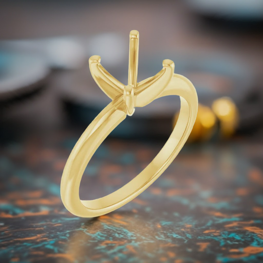 14K Round Solitaire Engagement Ring Mounting