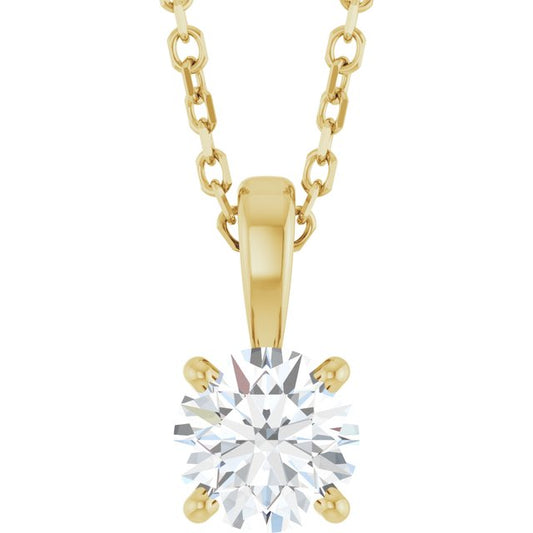 14K Yellow 1/2 CT Lab-Grown Diamond 18" Necklace