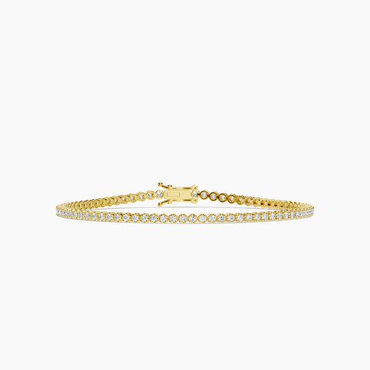 14KY Classic Standard 4 Prong 1.00 Ctw Diamond Tennis Bracelet In Crown Setting
