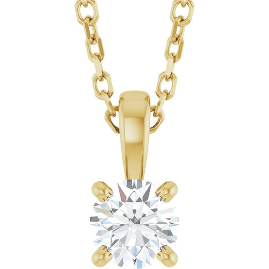 14K Yellow 1/4 CT Lab-Grown Diamond 18" Necklace